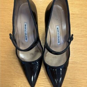 Manolo Blahnik Patent Black Heels